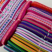 I1 cm wide embroidery lace lace floral lace minority wind clothing accessories DIY decorated strip webbing paise red