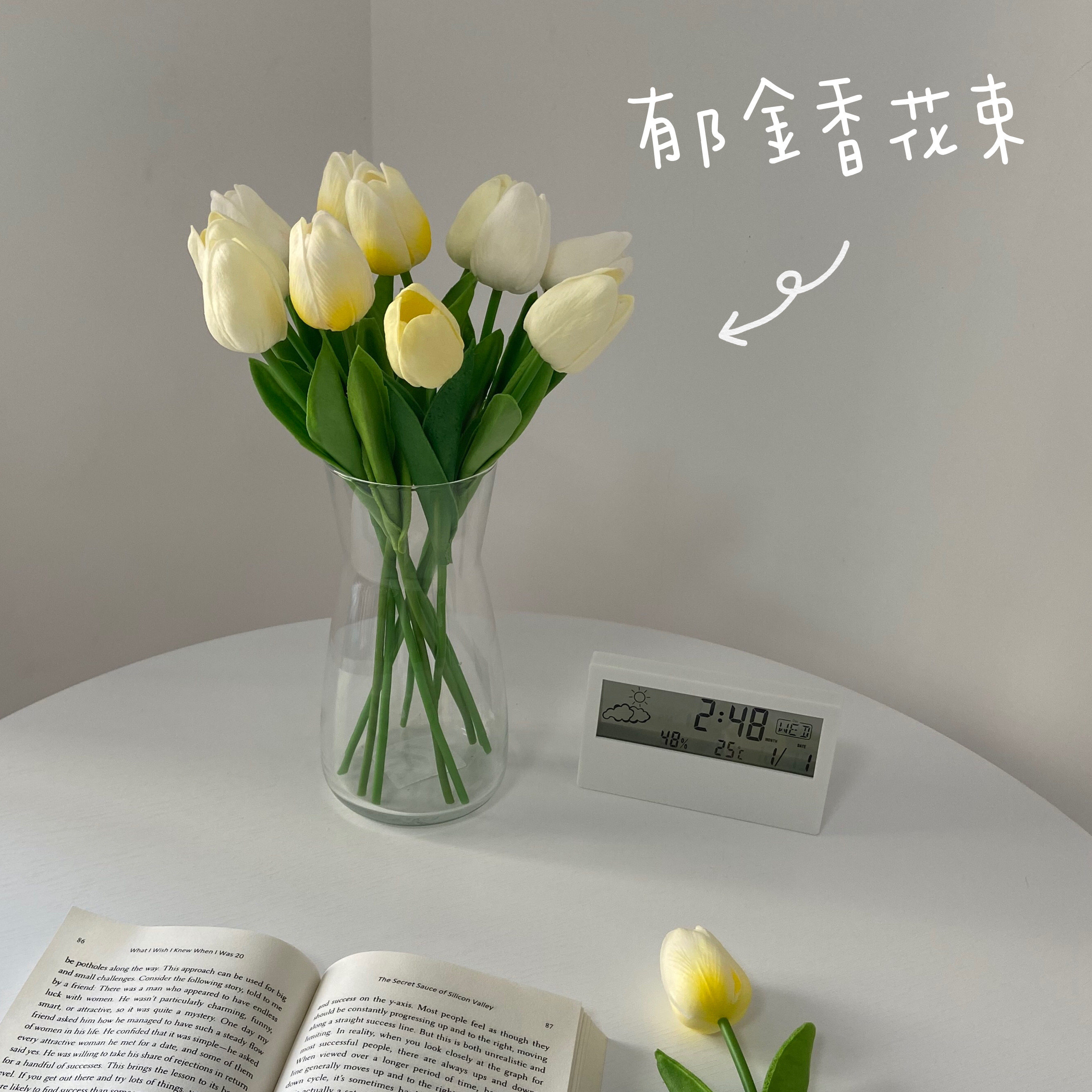 * Tomato Senson * Tulips Wind Tabletop Decoration Pendulum of Teenage Girl Hearts Mesh Red With Cute Simulation Fake Flowers