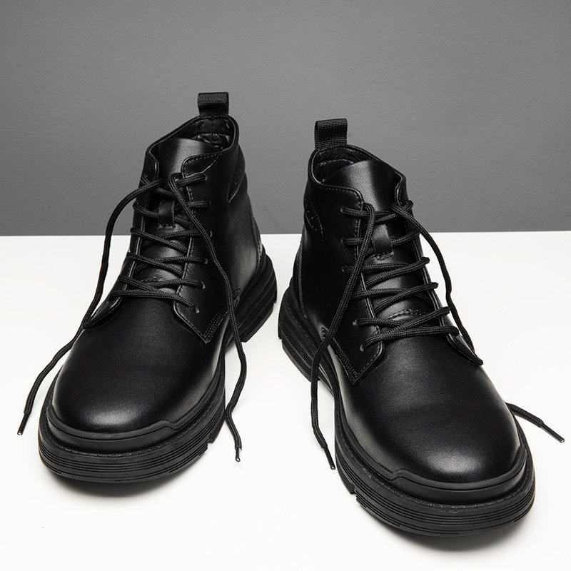 Martin boots male summer new high cylinder Inlenty wind medium cylinder tooling shoes waterproof Lauprotect leather shoes 100 lap black leather boots