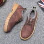 Giày cotton nam Giày thủy triều mùa đông dụng cụ giày lớn Giày nam giản dị retro Hàn Quốc Martin thấp để giúp mắt cá chân giày the thao nam 