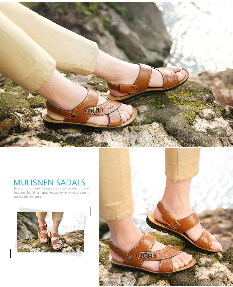 Dép da nam mùa hè 2018 mới sandal nam đẹp