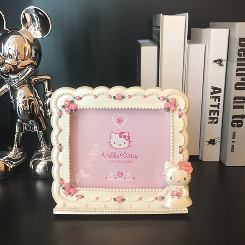 Sanrio Photo Frame Hello Kitty 6inch Kt Cat Pearl Photo Frame ins Tabletop Couple Gift Birthday Present