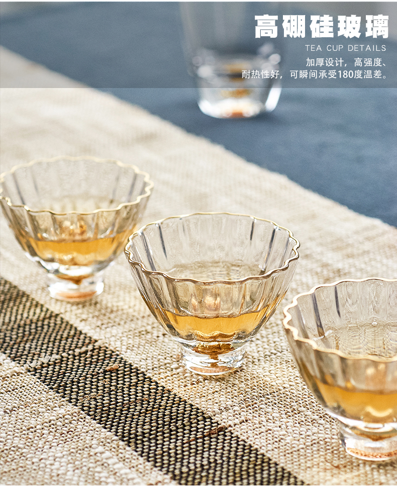 Kung fu qiu time Japanese heat - resistant glass tea cup cup of transparent glass sample tea cup tea large master