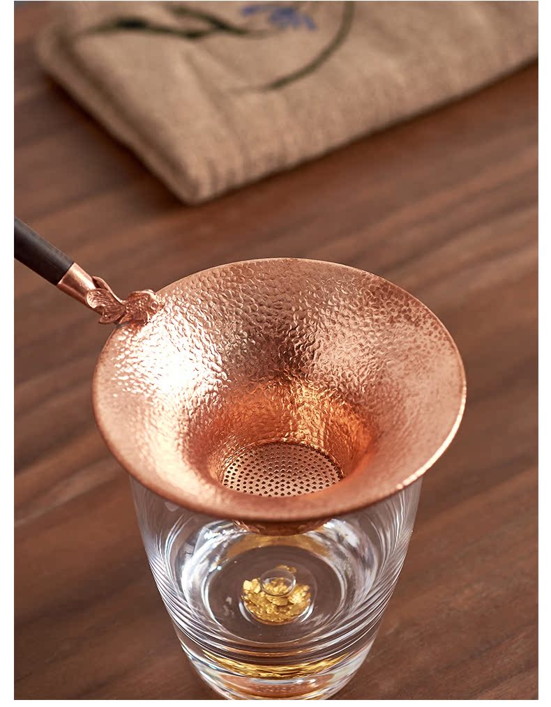 Qiu time copper) filter kung fu tea tea tea accessories filter in hot rosewood handle every good