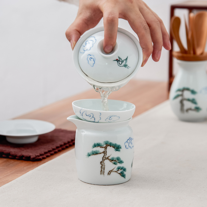 The high time white porcelain hand - made) exchanger with The ceramics filter) tea strainer tea set of The filter in hot insulation