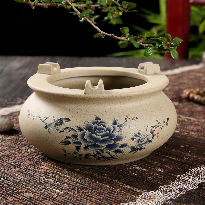 The high time home office coarse pottery ashtray sitting room tea table bedroom ceramic ashtray creative restoring ancient ways is large