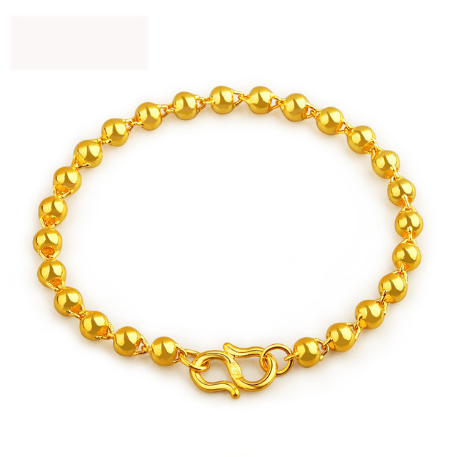 New Style 18K Gold-Plated Bracelet for Women, Anti-Fake Gold-Plated Silver Beads, Glossy Round Beads, 5D Hard Beads, Gift for Mom New Style 18K Gold-Plated Bracelet for Women, Anti-Fake Gold-Plated Silver Beads, Glossy Round Beads, 5D Hard Beads, Gift for Mom