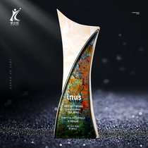 Marble Trophy Crystal Trophy Medals Customized Awards Prize Lettering Production Enterprise Annual Meeting Awards Gifts