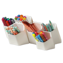 Pen holder childrens desk storage box boys and girls desktop stationery study table oblique plug-in color pen brush multi-function