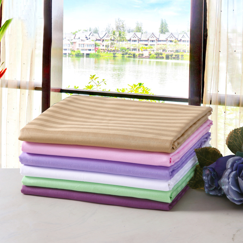 Total Cotton Vegan Color Beauty Salon Satin Bed Sheet Beauty Bed Special Massage Pushback Pure Cotton Striped Spa Full Set