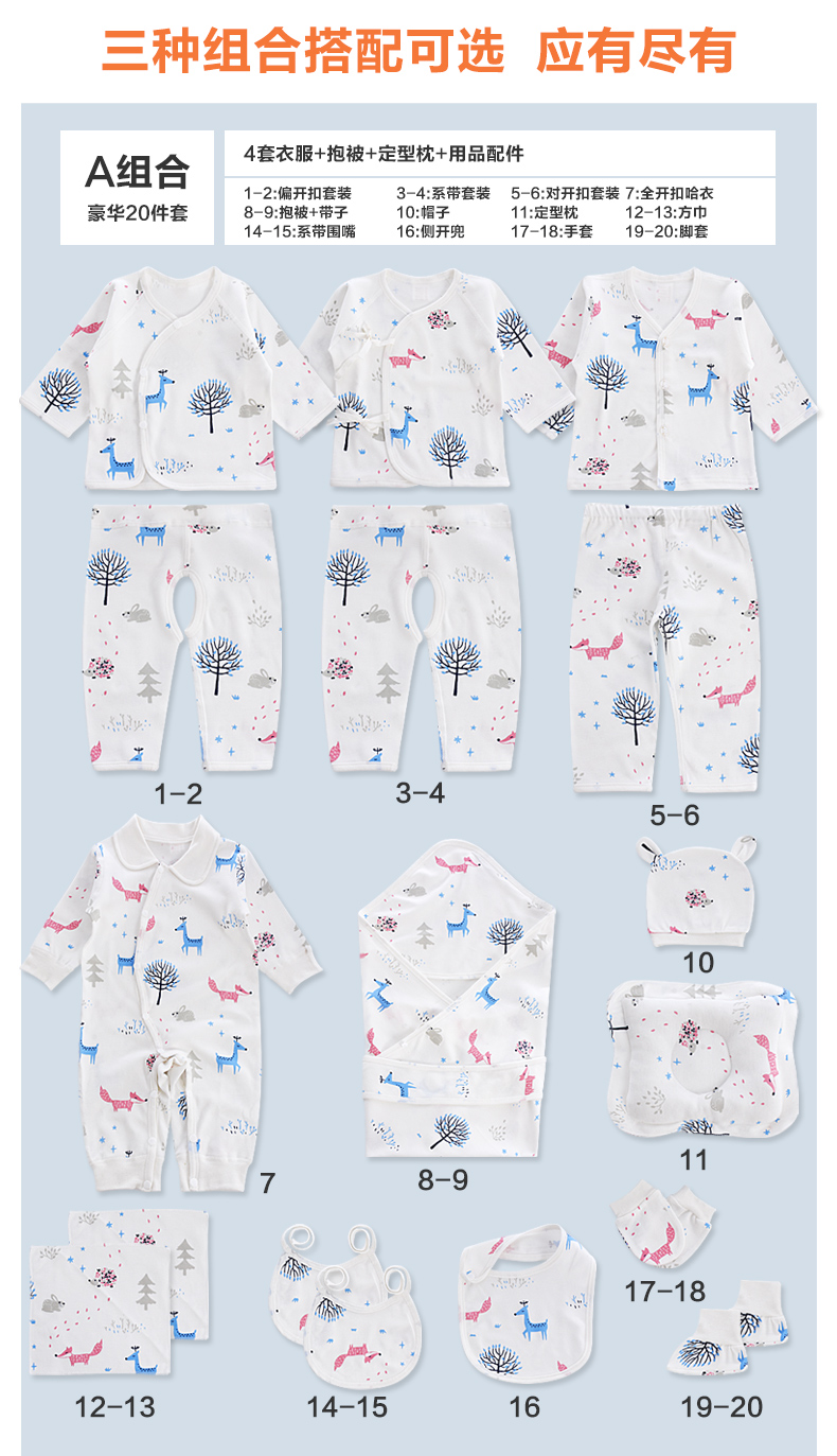 Bộ quần áo sơ sinh cotton tặng quà mùa thu đông 0-3 tháng shop đồ sơ sinh