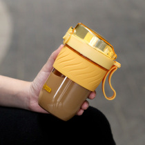 Double drinking net red straw cup female cute summer coffee cup female portable simple 2021 new trendy ins style