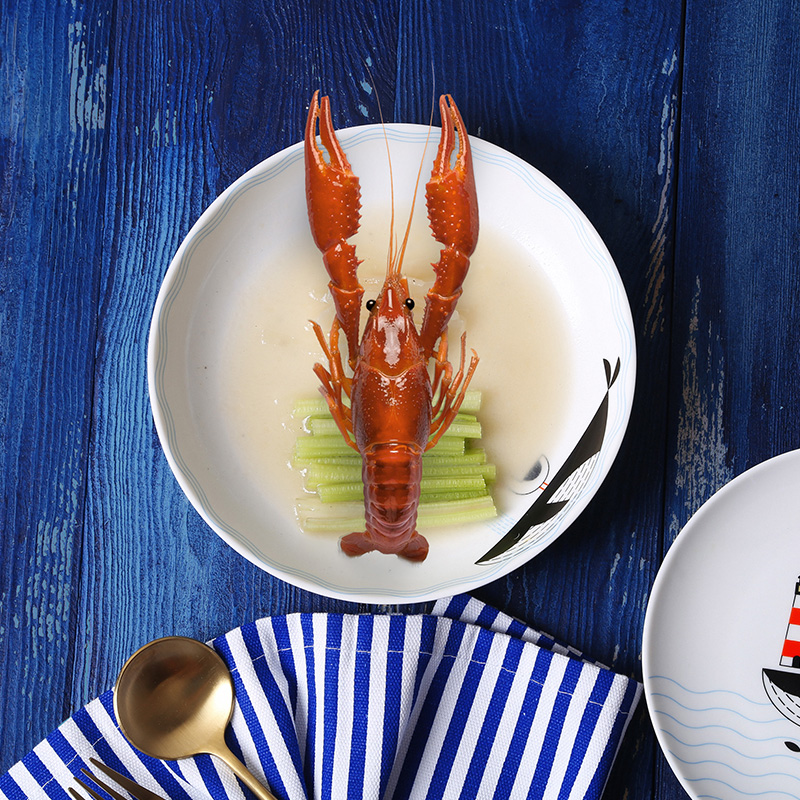 Sailing 4/6 series of northern European ceramic dishes suit household who dream combination tableware dishes of eating Chinese dishes