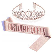 Internet Red Queen Birthday Party Decorated Crown Hair Stirrup Shoulder Strap Goddess Happy Birthday with Greeting Guests to take pictures