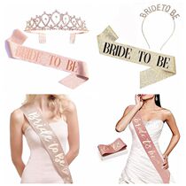 Bride ToBe single party etiquette with shoulder strap crown decorated bride hair hoop wedding party photo props