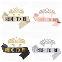 Bride ToBe Bachelor Party Bride Etiquette With Shoulder Strap Water Drill Crown Decorated Wedding Party Photo Props