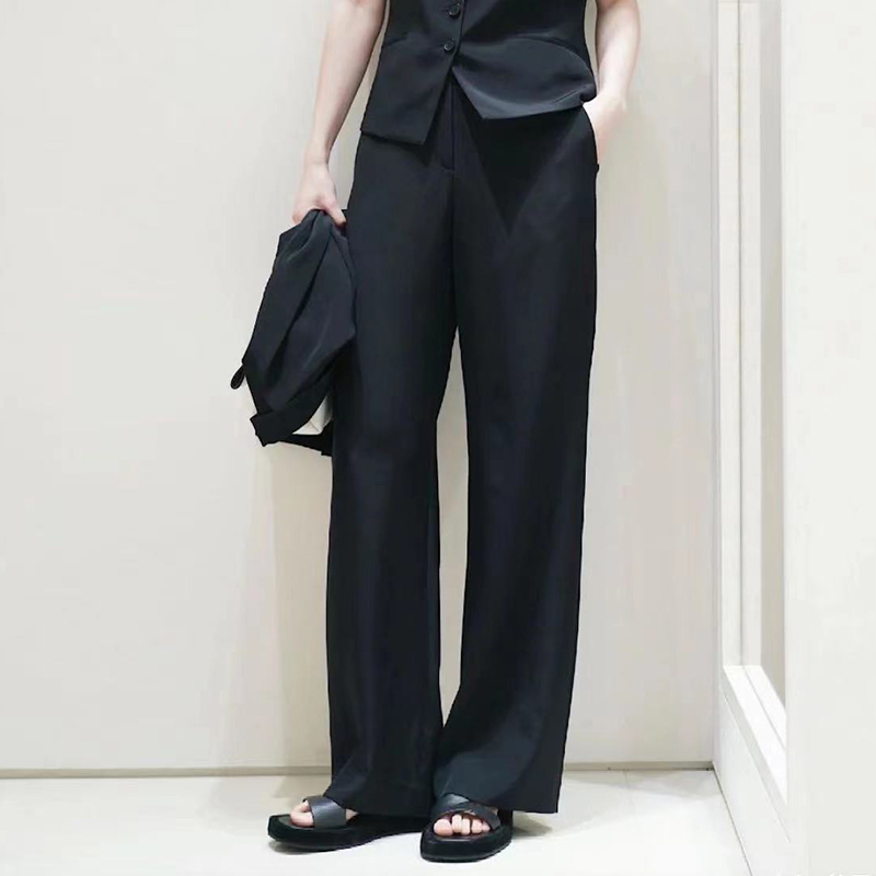Pure Original Real-Shot Xiaohuo 2026 Summer New Style 40.5 Momme Heavyweight Silk Stretch Crepe Casual Trousers and Dress Pants Pure Original Real-Shot Xiaohuo 2026 Summer New Style 40.5 Momme Heavyweight Silk Stretch Crepe Casual Trousers and Dress Pants