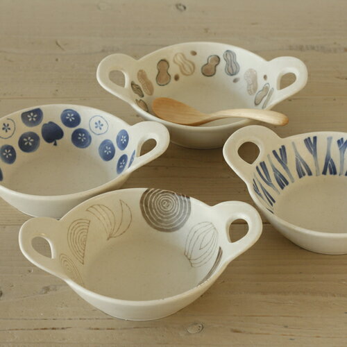 Japan Made Meiny Thick Burning Double Ear Bowls Hand-painted Writers Peanuts Ceramic Bowls disc Discs Anti Scalding Salad Bowl of Bowl Breakfast Bowl 