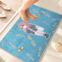Bathroom door absorbent floor mat Quick-drying non-slip bedroom floor mat Cartoon door into the door Leave-in carpet mat