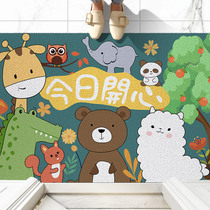 Door mat Door mat Cartoon PVC silk ring floor mat Leave-in non-slip dust mat Household door carpet