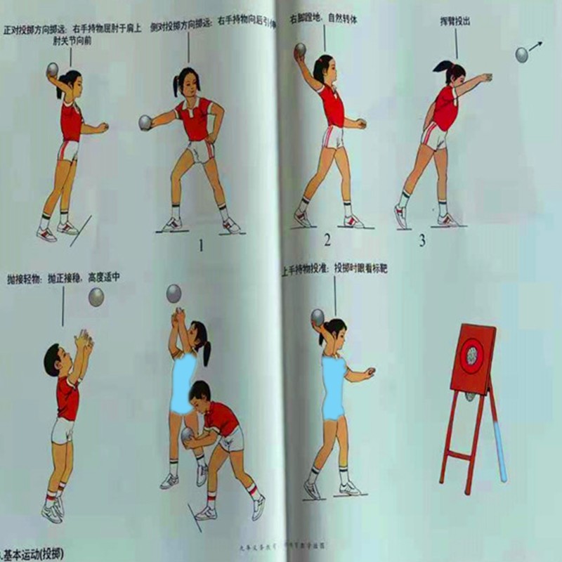 Primary School Sports Teaching Wall Chart Bronze Edition Paper Full Set Of 30 Sports Standing Up And Running Gymnastics Basketball Martial Arts Five Fowls