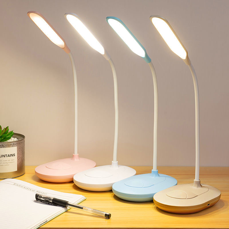 Three-way LED desk lamp desk Primary school students children's learning eye protection special charging plug-in dual-use bed bedroom lamp