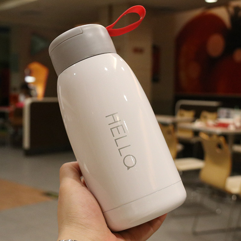 Korean version of portable large capacity thermos portable 304 stainless steel water cup Vacuum literary men and women ins cup leak-proof