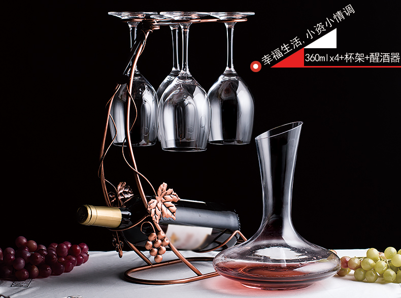 Vàng Crystal Glass Goblet Rượu Vang Đỏ Đặt Hộ Gia Đình 4 6 Lớn Decanter Rượu Vang Châu Âu Glass