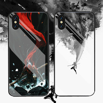 Apple x mobile phone case Tide brand iphonex mens customized photos × personality creative glass iphone Mirror cartoon hard case high-end great sage return all-inclusive anti-drop fork