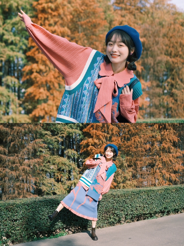 Van Gogh Oil Painting Sweater, Loose and Soft, Versatile, Girl's First Love Outfit, Vest, Shirt, Layered Look, Petite, Age-Reducing Women