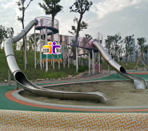 Stainless steel transparent slide outdoor landscape park custom spiral slide telescopic childrens playground non-standard equipment