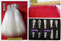 Wooden red tassel gun props accessories single and double gun head spear spear overlord gun Performance Drama supplies