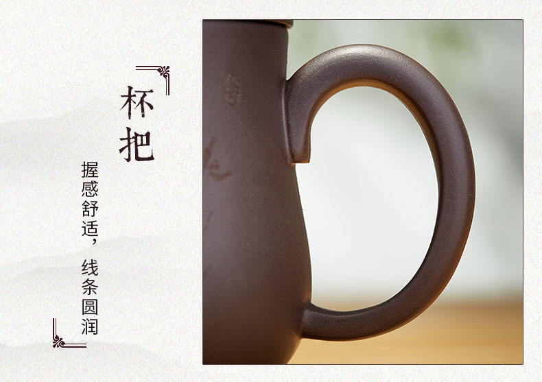 Yixing purple sand tea cups with cover ceramic masters cup single cup play kung fu tea by hand with filter tea cups of water