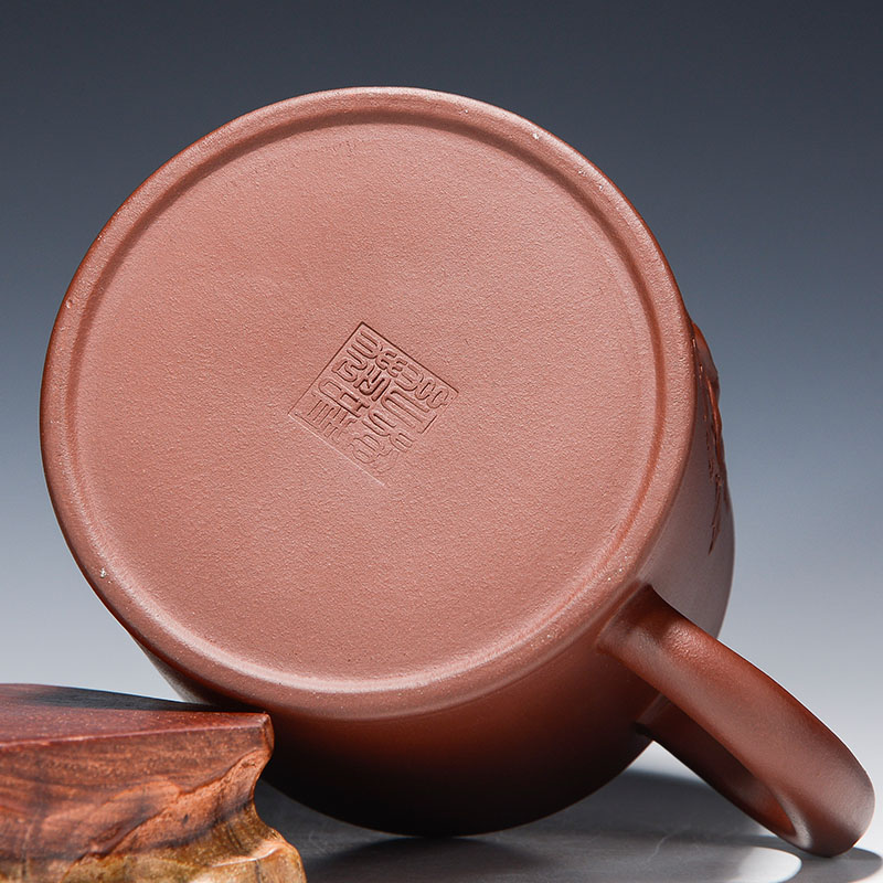 Statute of mud TaoGe yixing purple sand cup tea cups with cover by hand make tea cup peony office keller cup for cup