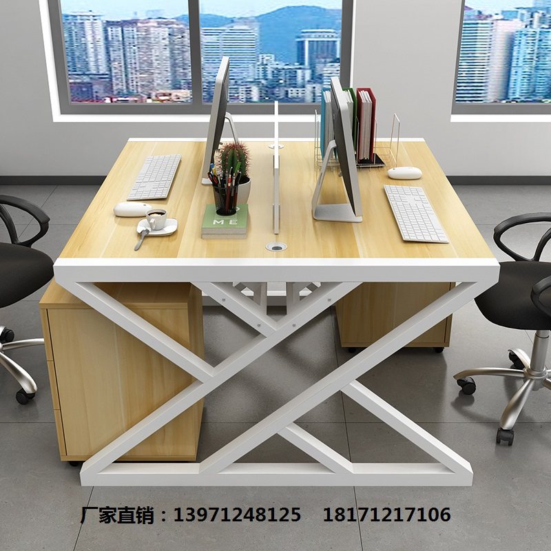 Staff desk 2 4 6 artificial position screen partition office chair combination simple modern office table