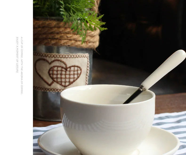 Anonymous gốm cốc cốc cà phê đặt đơn giản với món ăn với muỗng Châu Âu trà buổi chiều bộ cà phê dụng cụ cà phê