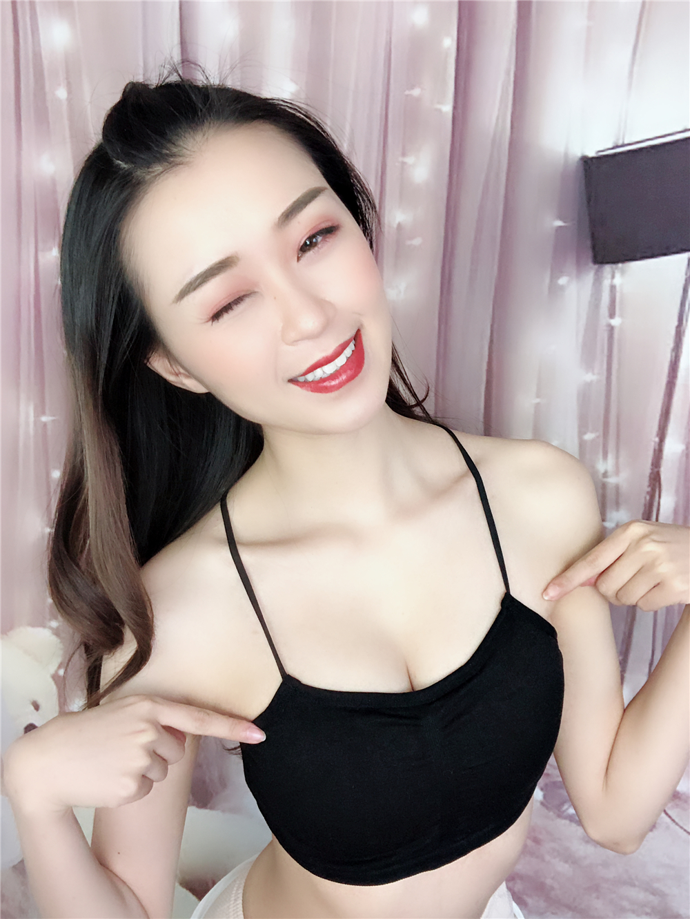 Sexy đeo chéo ngực với áo yếm cotton không có vành áo ngực tụ tập với quần lót ống lót ngực bra cho nàng lép