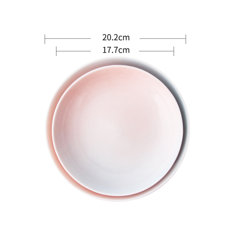 Creative gradient ceramic plate household food dish breakfast dish pastry dish fruit bowl round western tableware