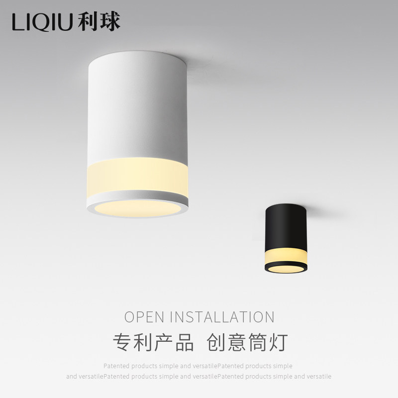 Surface mounted downlight LED ceiling light single light corridor aisle porch light simple Nordic ceiling background wall small spotlight
