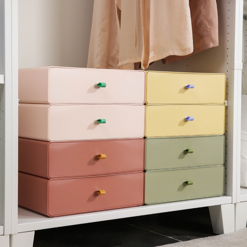 Underwear storage box socks panties storage artifact compartment box drawer type children's compartment checkered bra put
