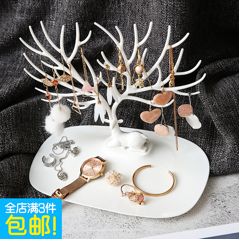 耳环收纳架项链戒指耳钉挂架 创意首饰收纳盒