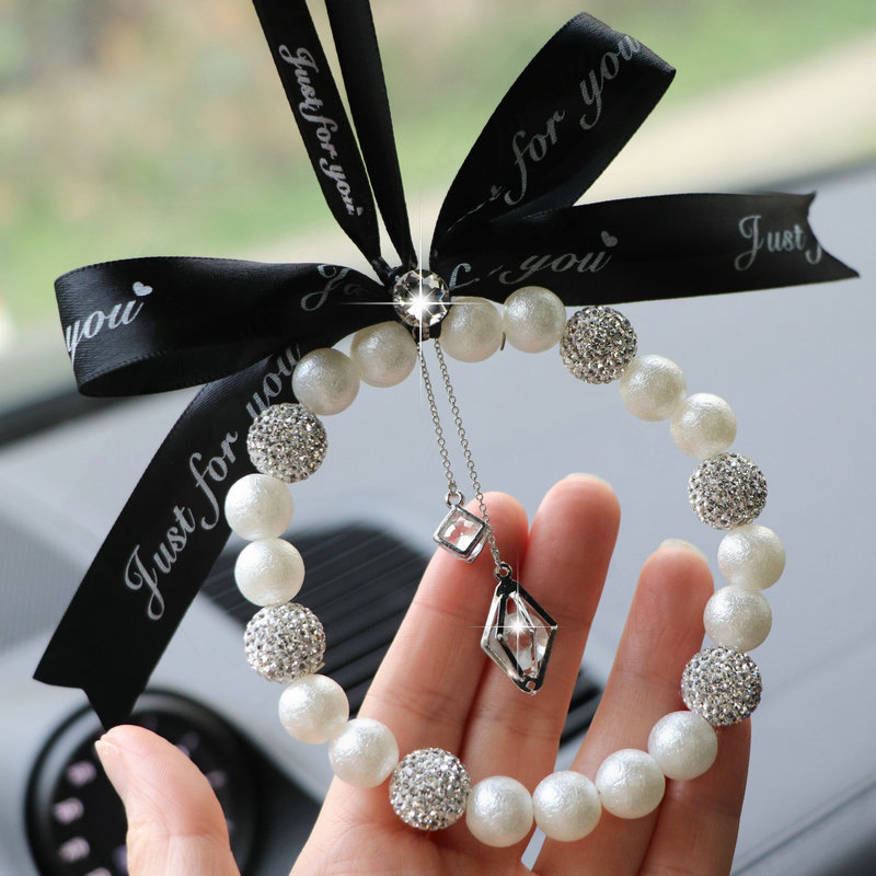 Suitable for Mercedes BMW Audi car pendant pearl creative cute car rearview mirror pendant net red car accessories