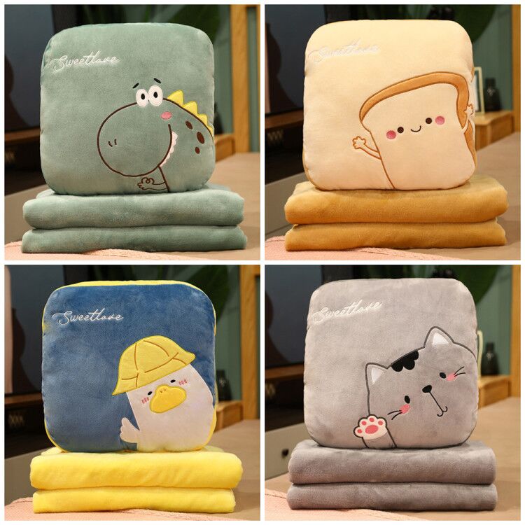 Suitable for Mercedes-Benz BMW Audi car pillow quilt dual-use car pillow sleeping cartoon hand warmer air-conditioning blanket
