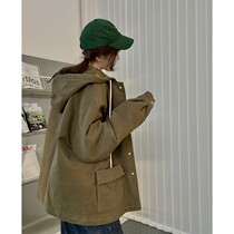 Wei Yanni Santa Rita 2021 autumn and winter New quilted cotton hooded Pike cotton jacket long sleeve coat women