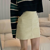 Wei Yanni Santa Rita 2021 autumn and winter new solid color wild high waist corduroy skirt skirt women