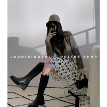 Wei Yanni Santa Rita2021 autumn new suit collar short slim zipper locomotive coat women