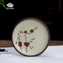 Ziyu Yixing purple sand dry bubble table cup holder Cup Cup Cup cushion purple mud section mud powder cover tea set tea ceremony accessories