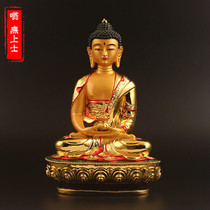 Five-square Buddha Amitabha resin gilded painted small Buddha statue Tibetan tantric three treasures Buddha statue support