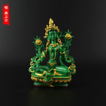 Painted Green Mother Bodhisattva to save suffering Guanyin twenty-one green mother Bodhisattva Resin portable small Buddha statue marriage