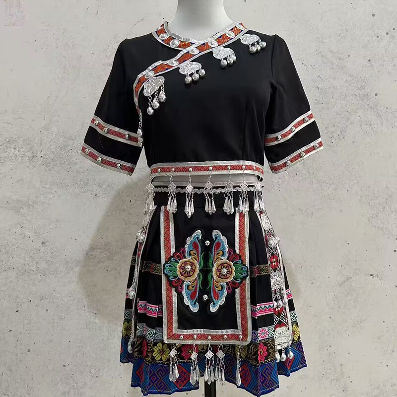 Ethnic Minority March 3Rd Zhuang, Miao, Yi, Yao, and Tujia Clothing for Women, Dance Performance Costumes